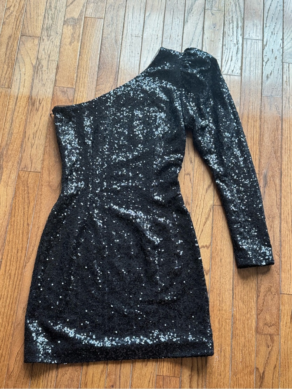 LINI Black One-Shoulder Sequin Mini Dress LINI🖤